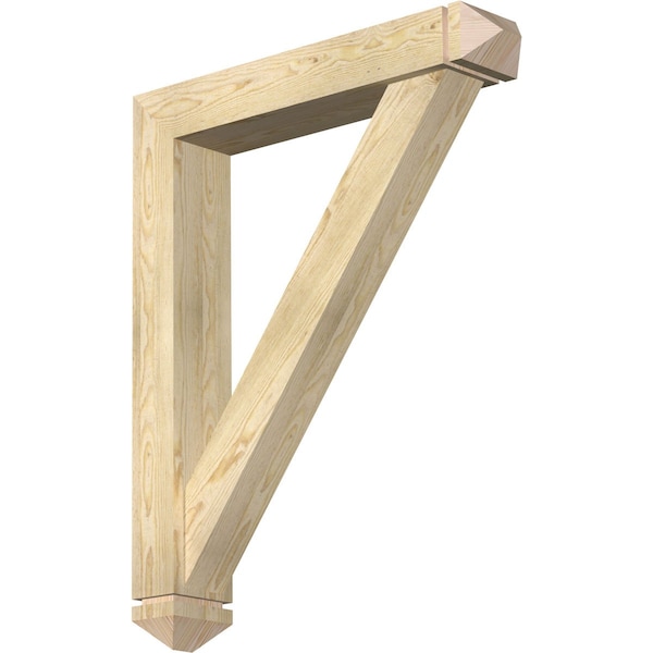 Ekena Millwork Traditional Arts and Crafts Rough Sawn Bracket w/ Offset Brace, Douglas Fir, 6"W x 32"D x 40"H BKT0604X32X40TRA03RDF - main